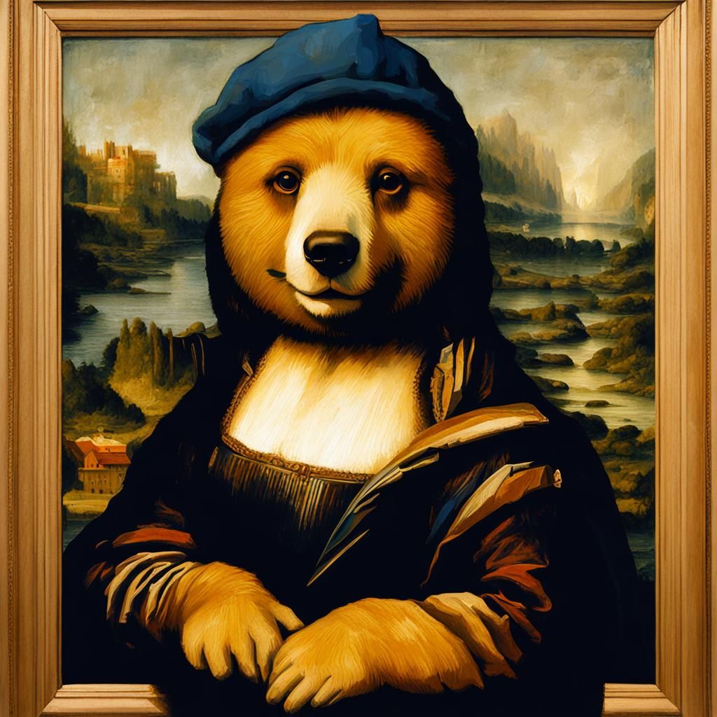 Teddy Bear in Mona Lisa Style