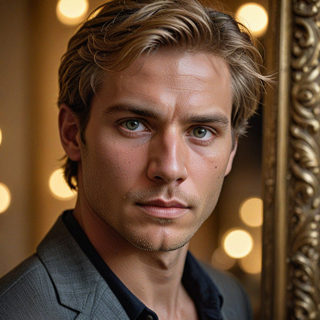 Sensual Blond Man Captured in Golden Light