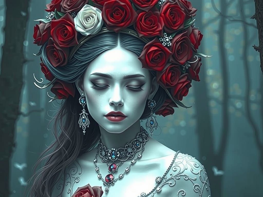 Golden Goddess with Crimson Twilight Majesty