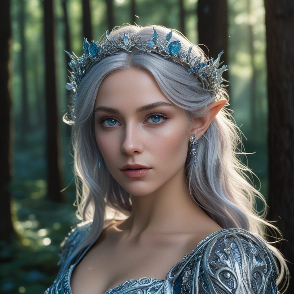 Elven Queen Portrait in Ethereal Fantasy Art Style
