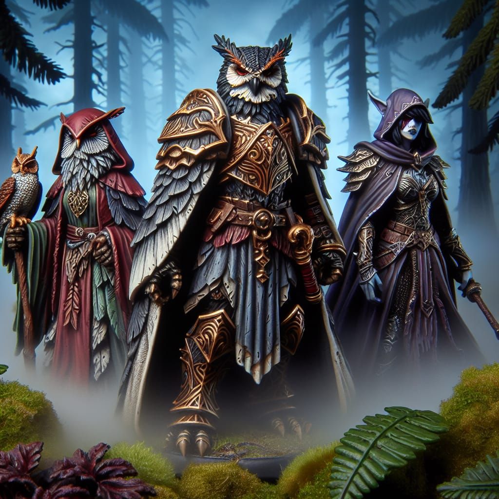 Adventuring Party in Foggy Forest