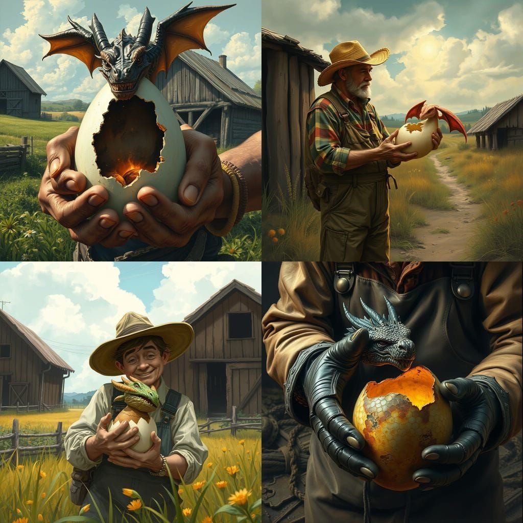 Dragon Egg Hatches in Farmer's Hands, Threatening the World