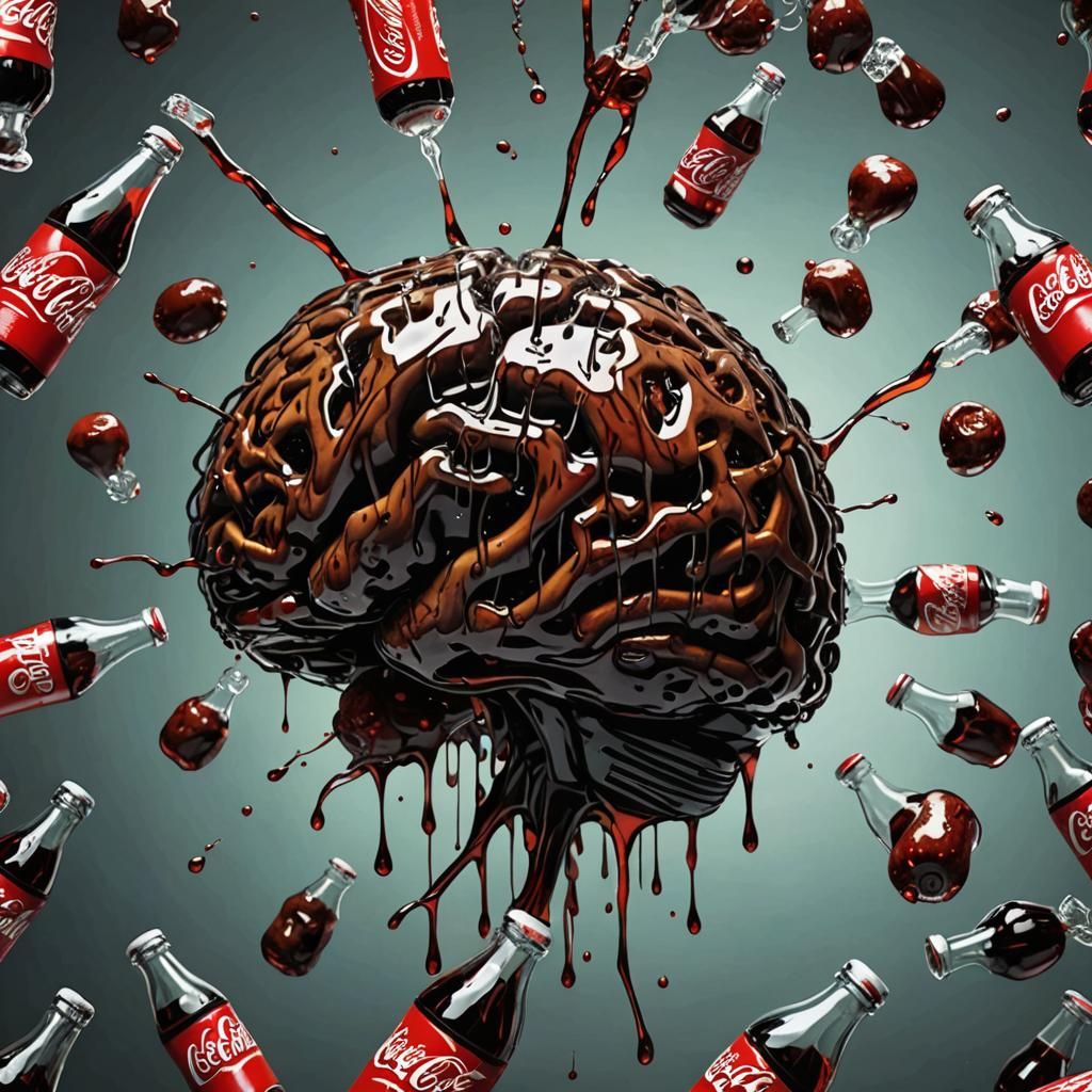 Coca-Cola Poured on Decaying Floating Brain in 4K