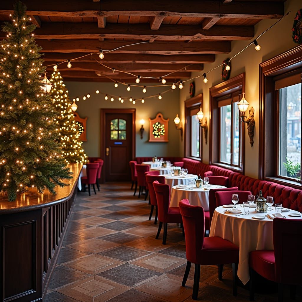 Festive Christmas Tavern Scene