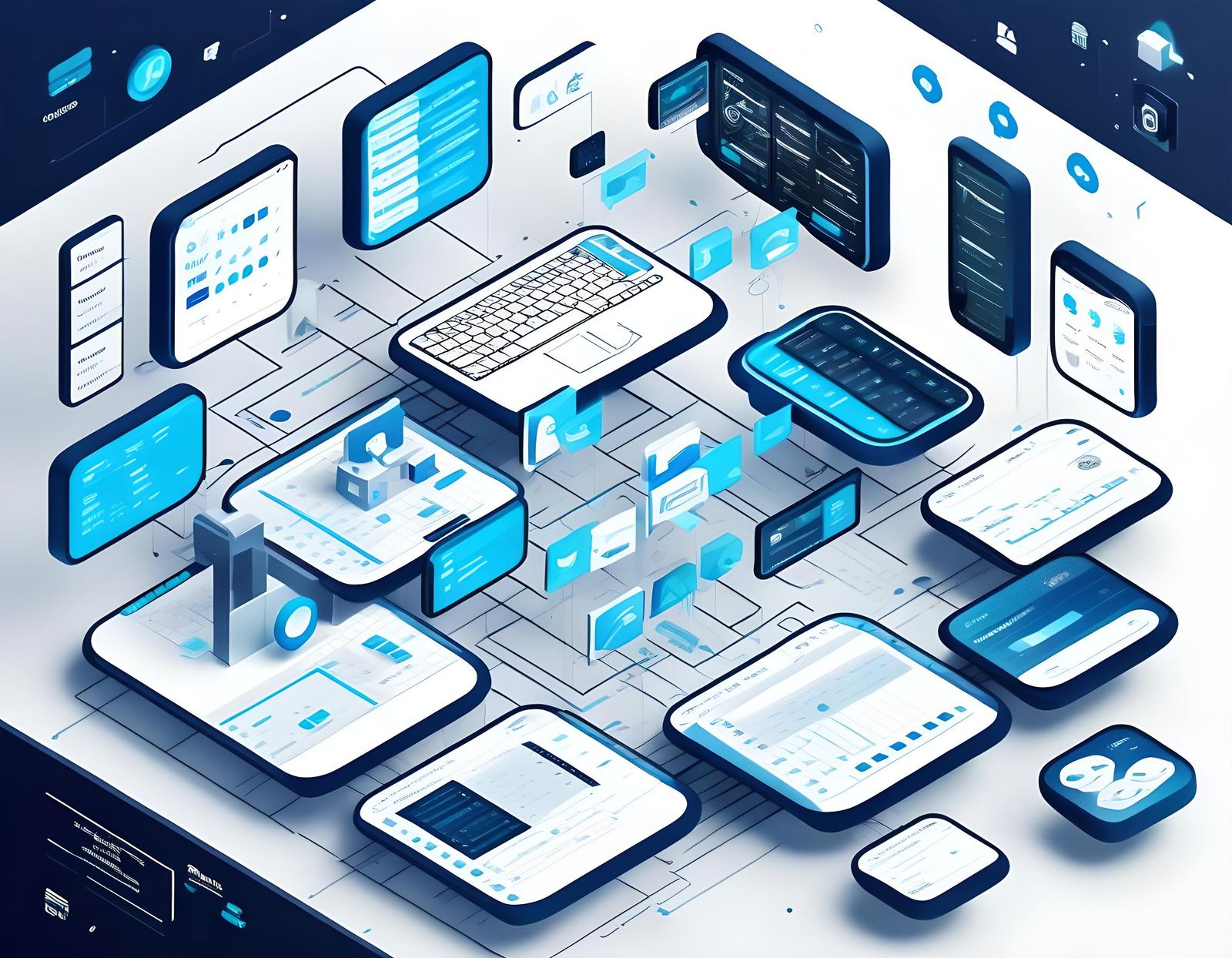 Isometric Project Management Software Interface