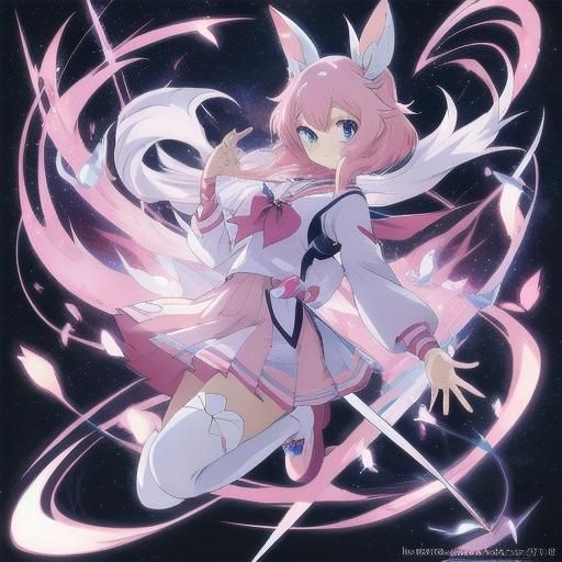 Sylveon Girl in School Uniform, Anime Style