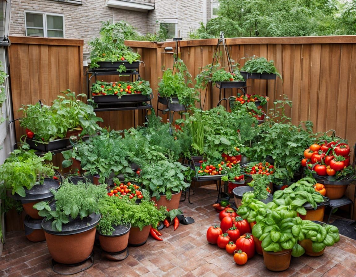 Vibrant Patio Garden in Whimsical Style