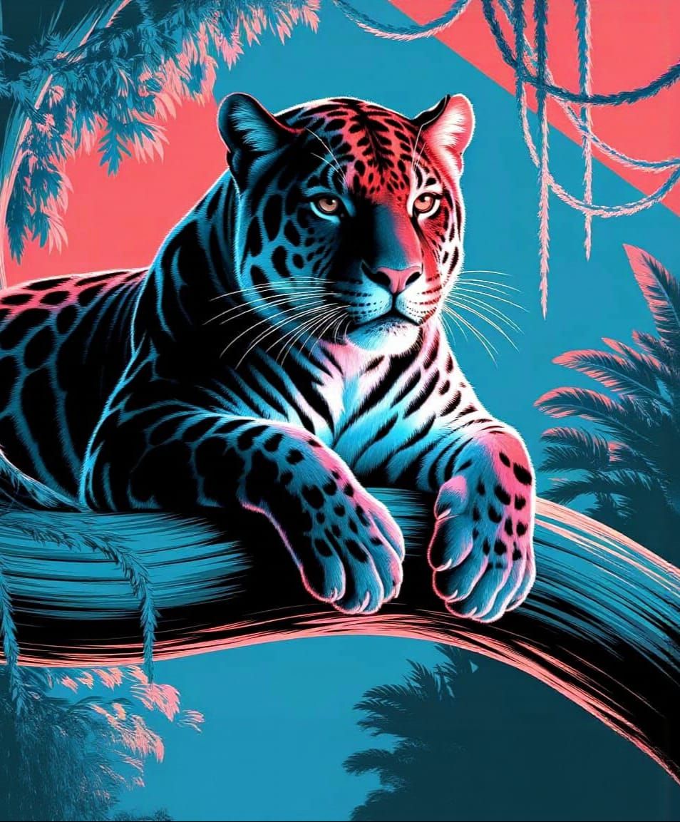 Panther Portrait in Jungle with Volumetric Lighting