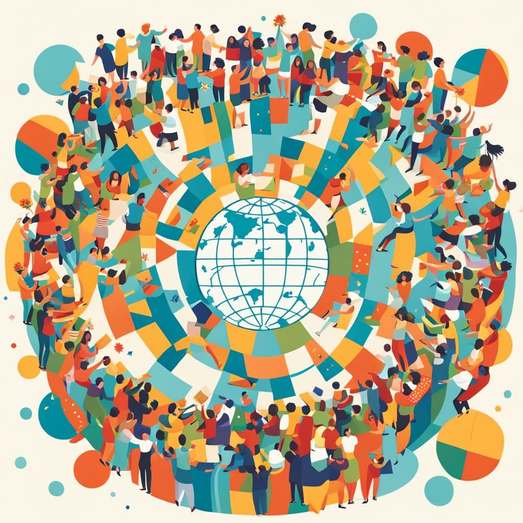 People United Around Globe Parade Float