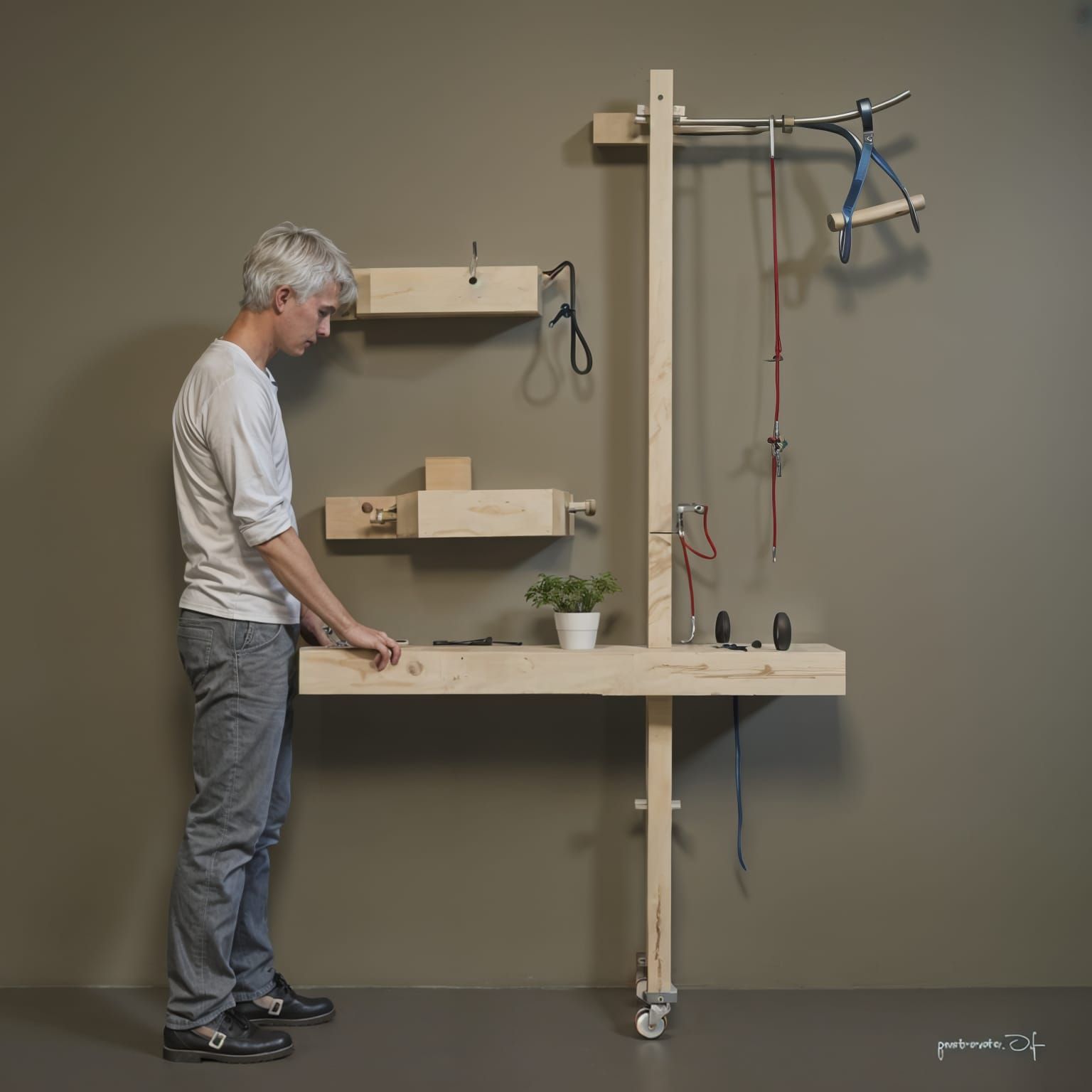 Safe Head-Banging Device in Architectural Drawing Style