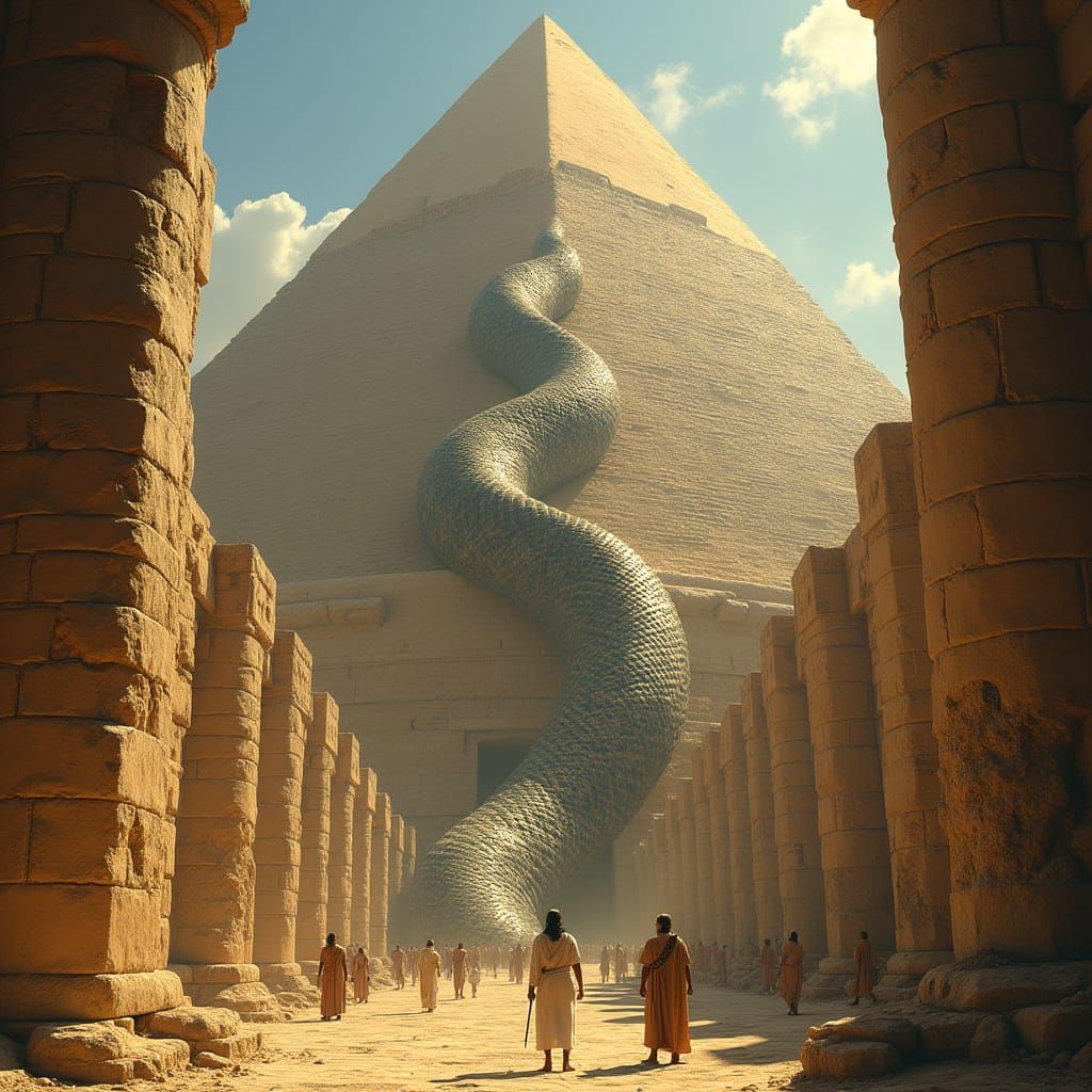 Ancient Egyptians Encounter a Colossal Anaconda in the Great...