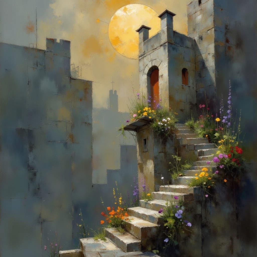 Surreal Stairs to Nowhere in Dreamlike Realm