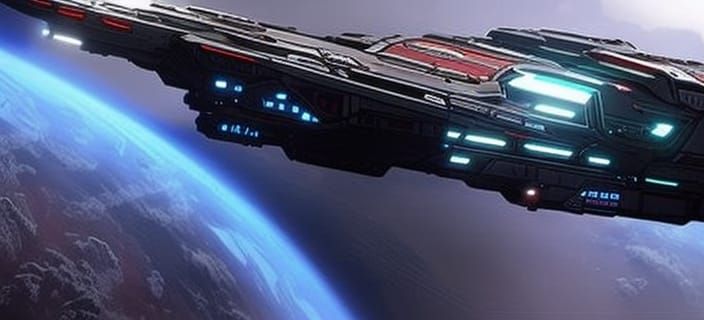 Hiigaran Warship in Deep Space, 8K Concept Art