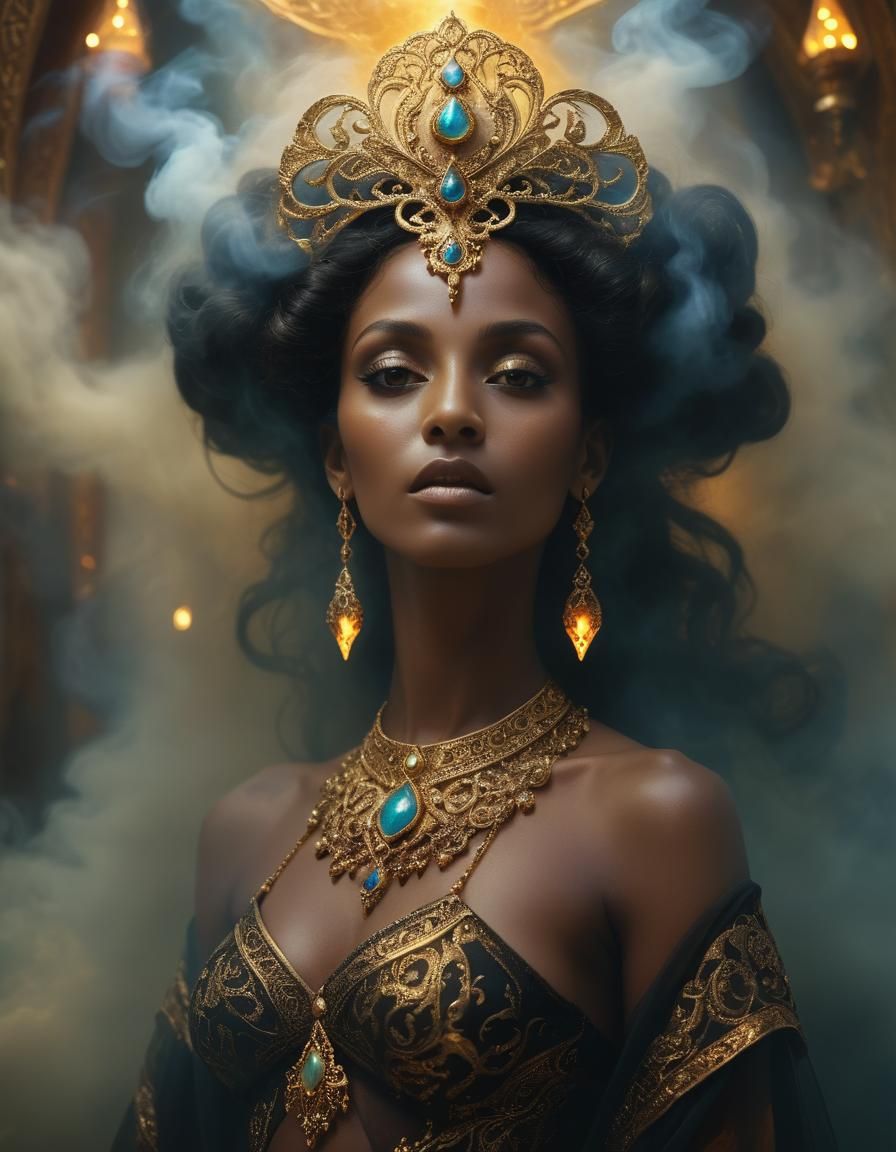Mystical Aisha Qandisha Portrait in Surreal Style
