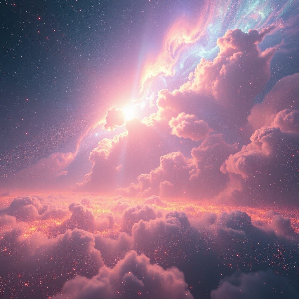 Cosmic Dreamscape in Vibrant Digital Art