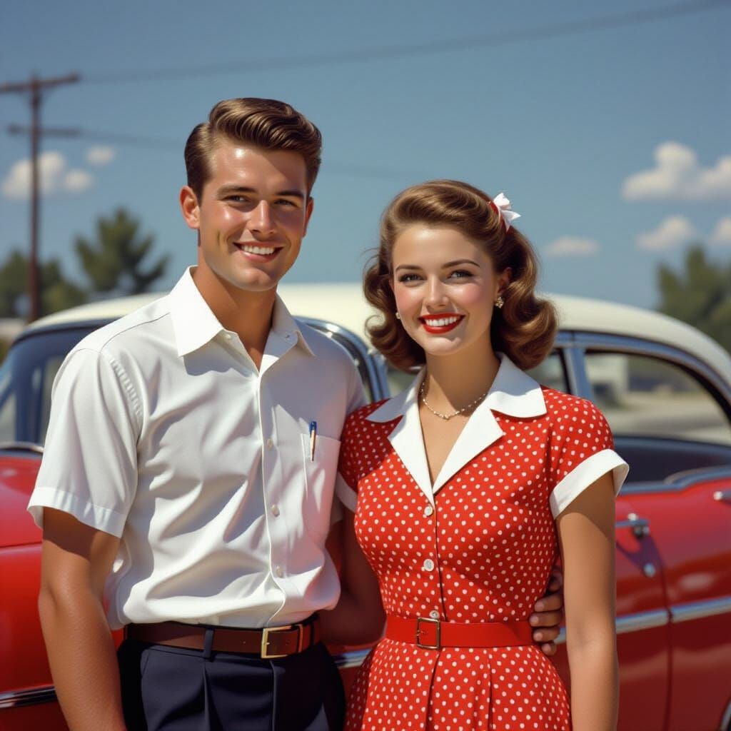 1950s Couple in Classic Fashion