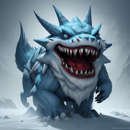 Icy Creature of the Frozen Tundra: Matte Painting