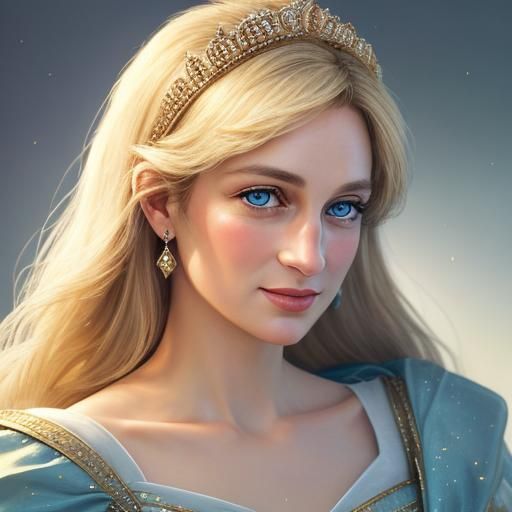 Lady Diana Portrait in Golden Light