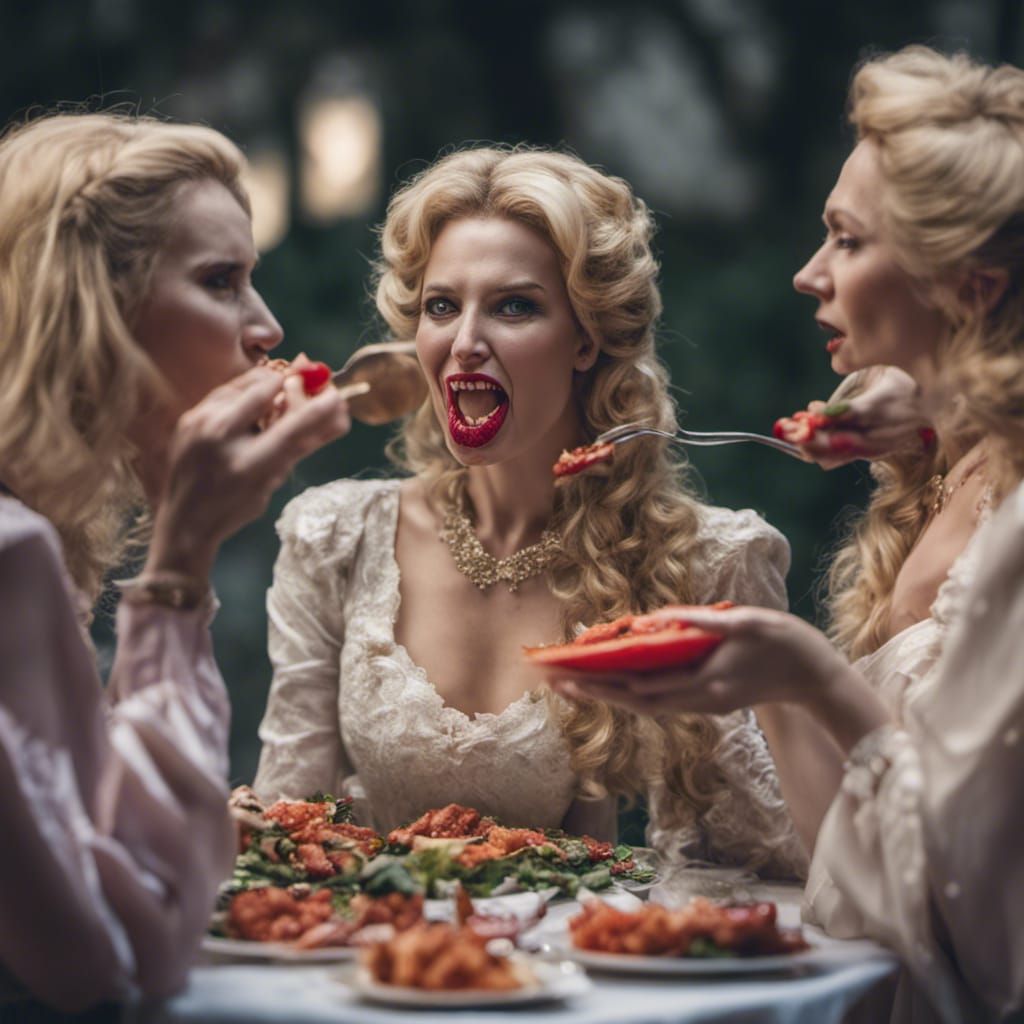 Dracula's Wives Enjoying a Human Salad