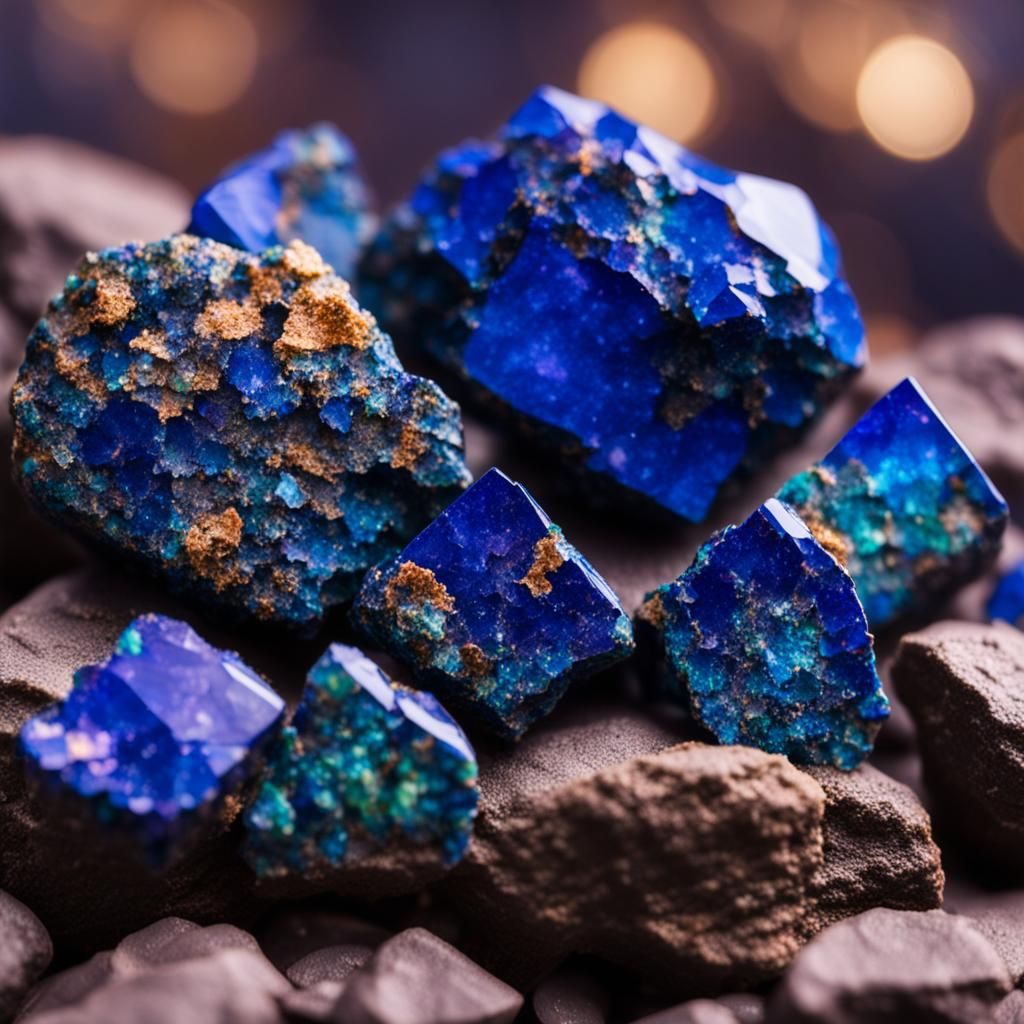 Stunning Azurite Stone Close-Up: Professional Photography