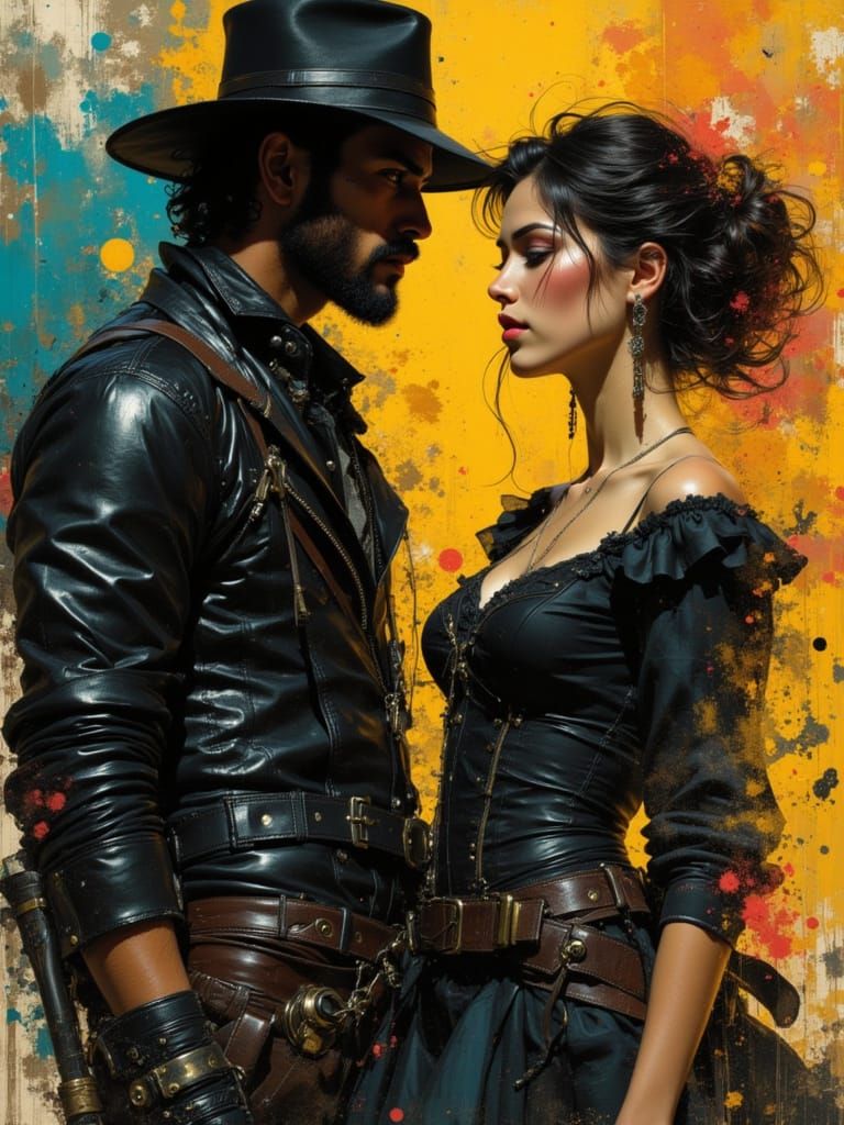 Rugged Man Meets Bold Woman In Western Surrealism Style