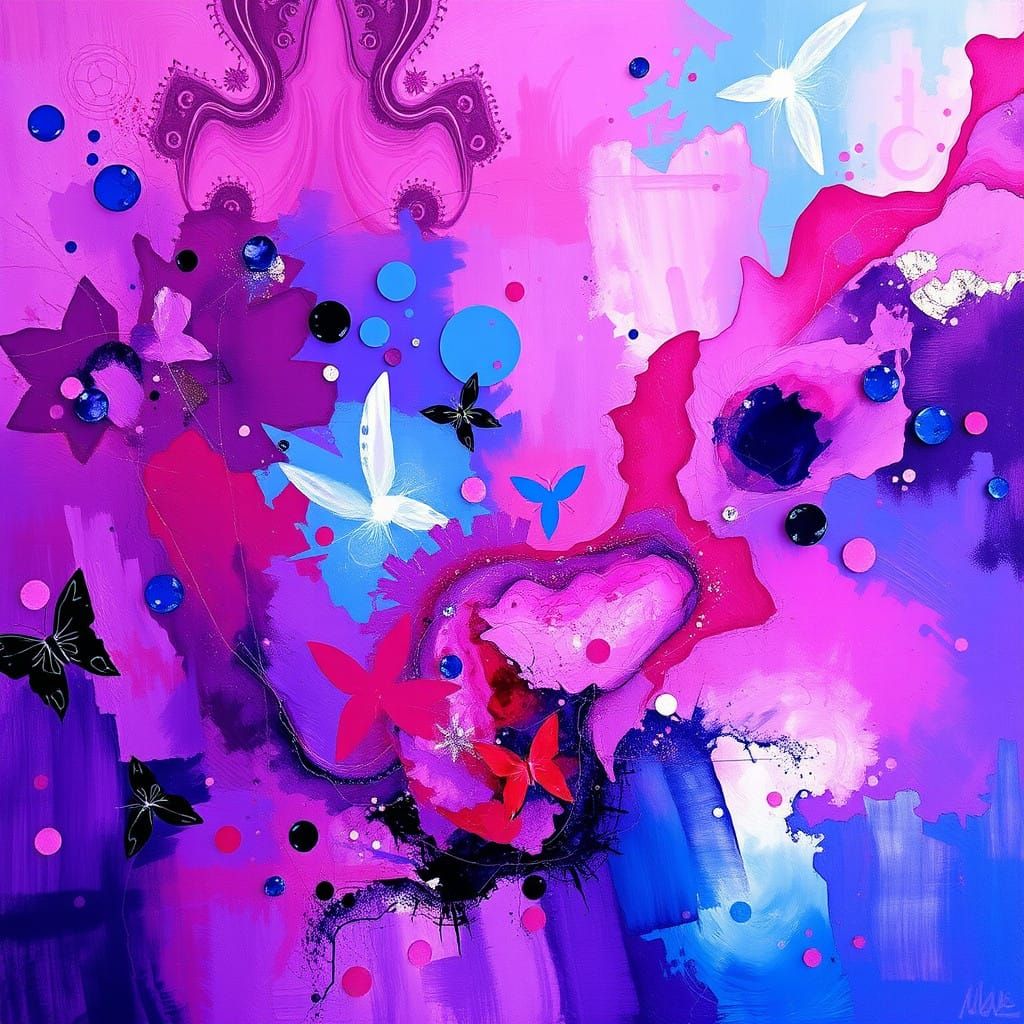 Whimsical Color Fields in Vibrant Purple, Pink, and Blue