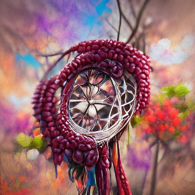 Wine Red Mandala Dream Catcher in 8K Resolution