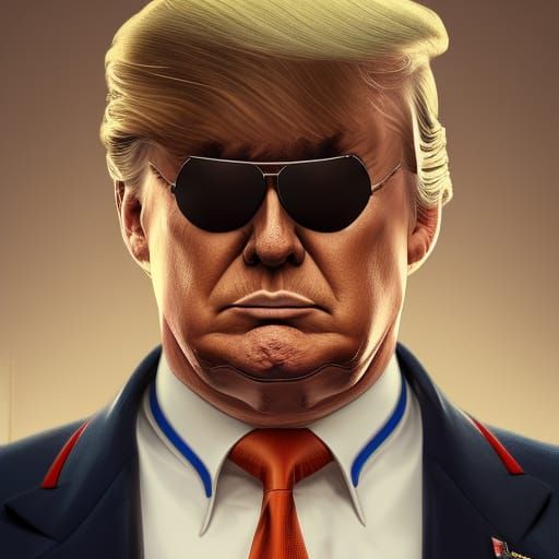 Donald Trump in Military Uniform, Digital Art