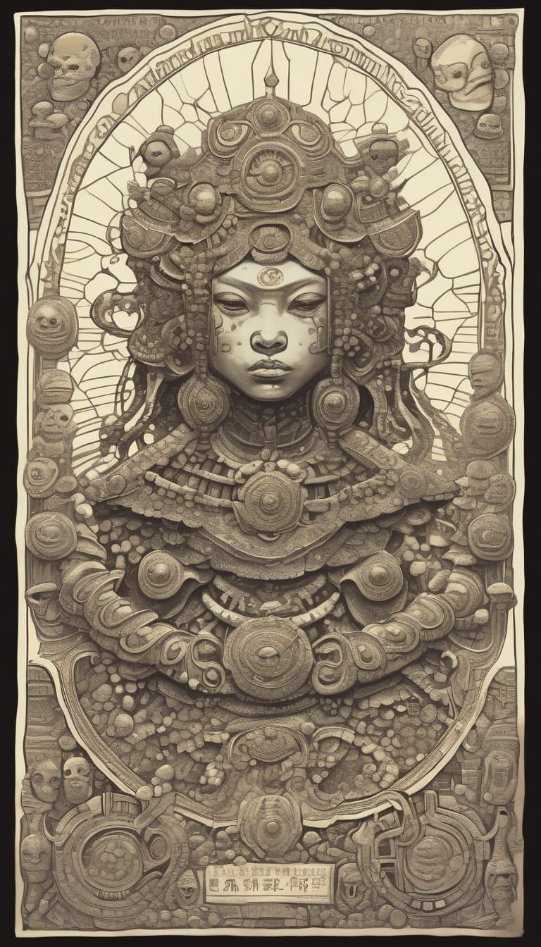 Grotesquecore Girl with Glowing Ganglia