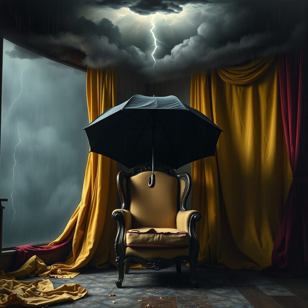 Baroque Stormy Interlude with Tattered Armchair
