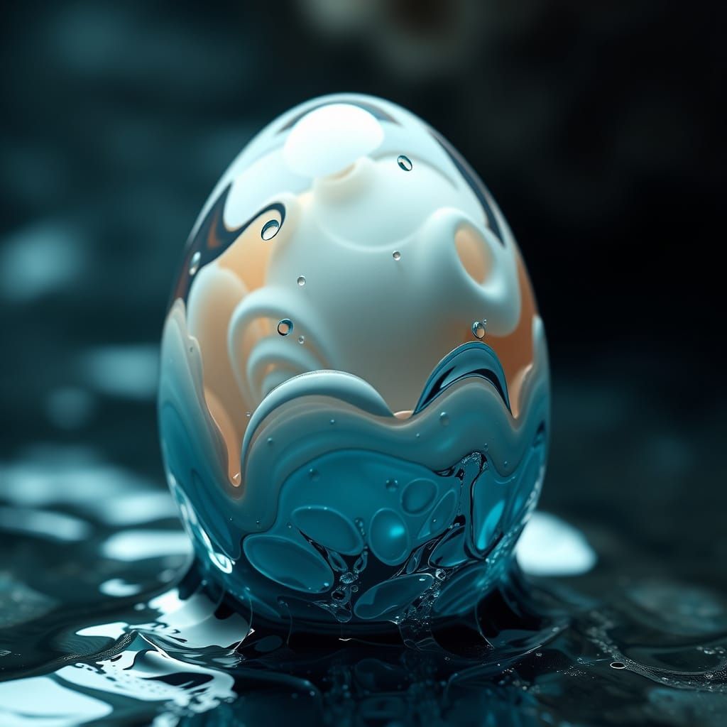 Surreal Egg Forms in Hypnotic Water