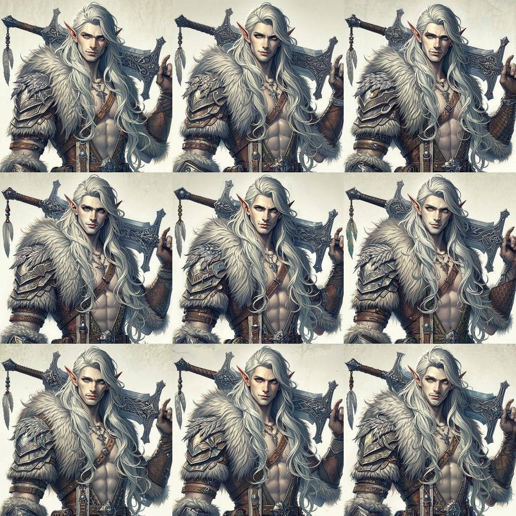 Ethereal Elven Warrior in Fierce Battle Readiness