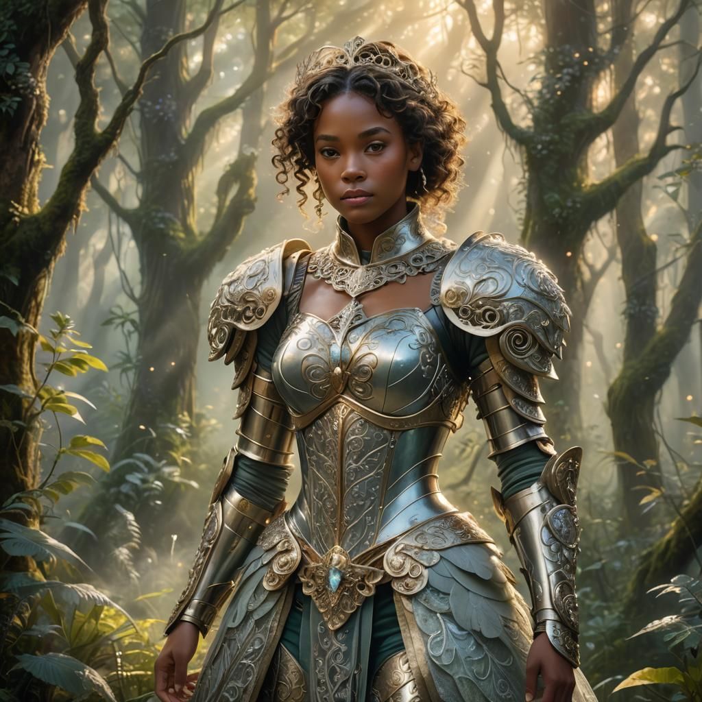Tiana in Mystical Forest: Ethereal Fantasy Art