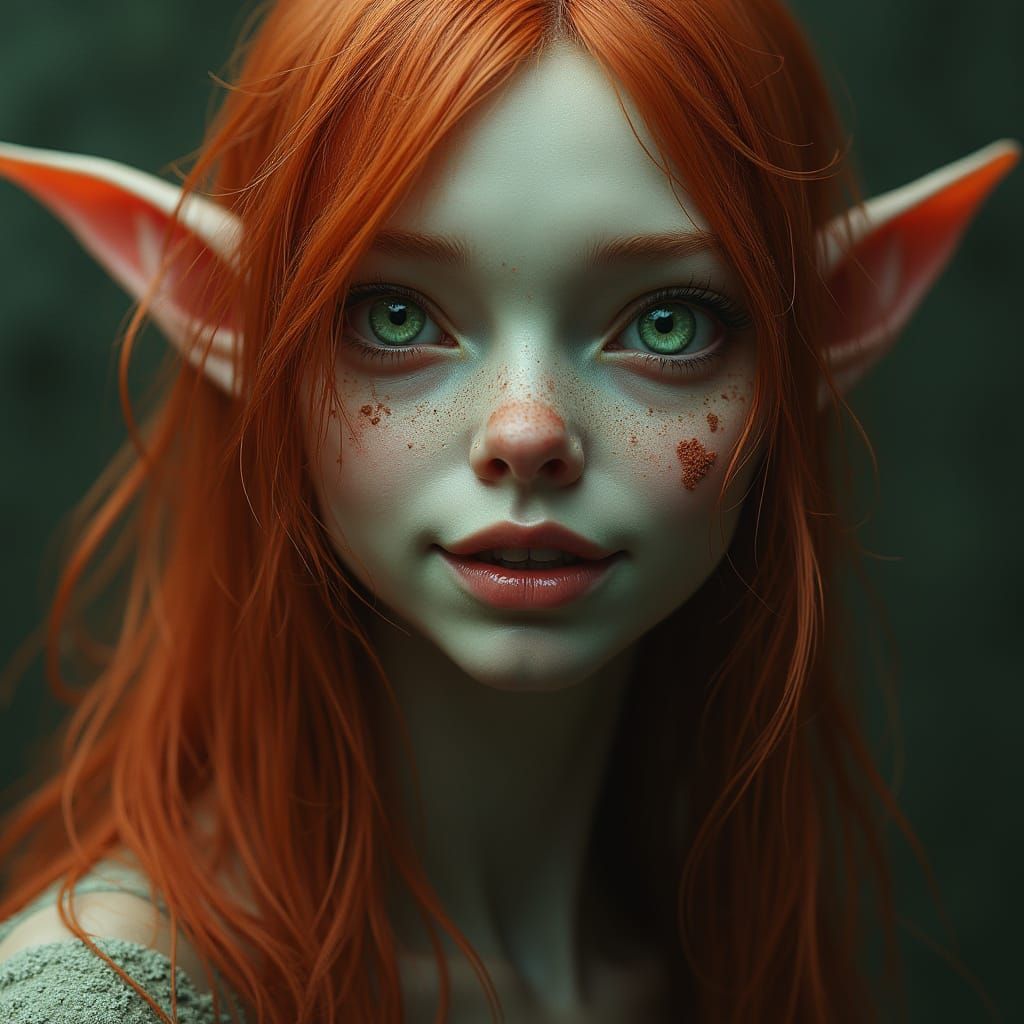 Stunningly Beautiful Elven Face in Digital Art Style