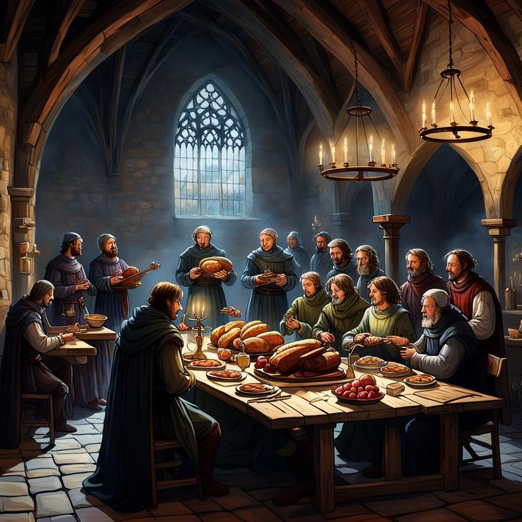 Medieval Meeting Room in Gothic Art Style