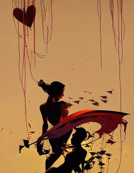 Touching Illustration Inspired by Digital and Impasto Styles