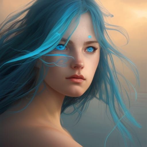 Atargatis Goddess Portrait in Detailed Digital Art