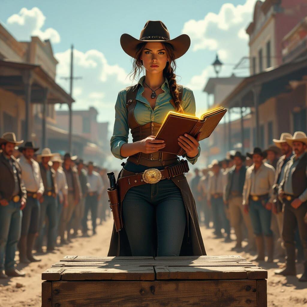Texas Cowgirl in Cyber-Western San Antonio