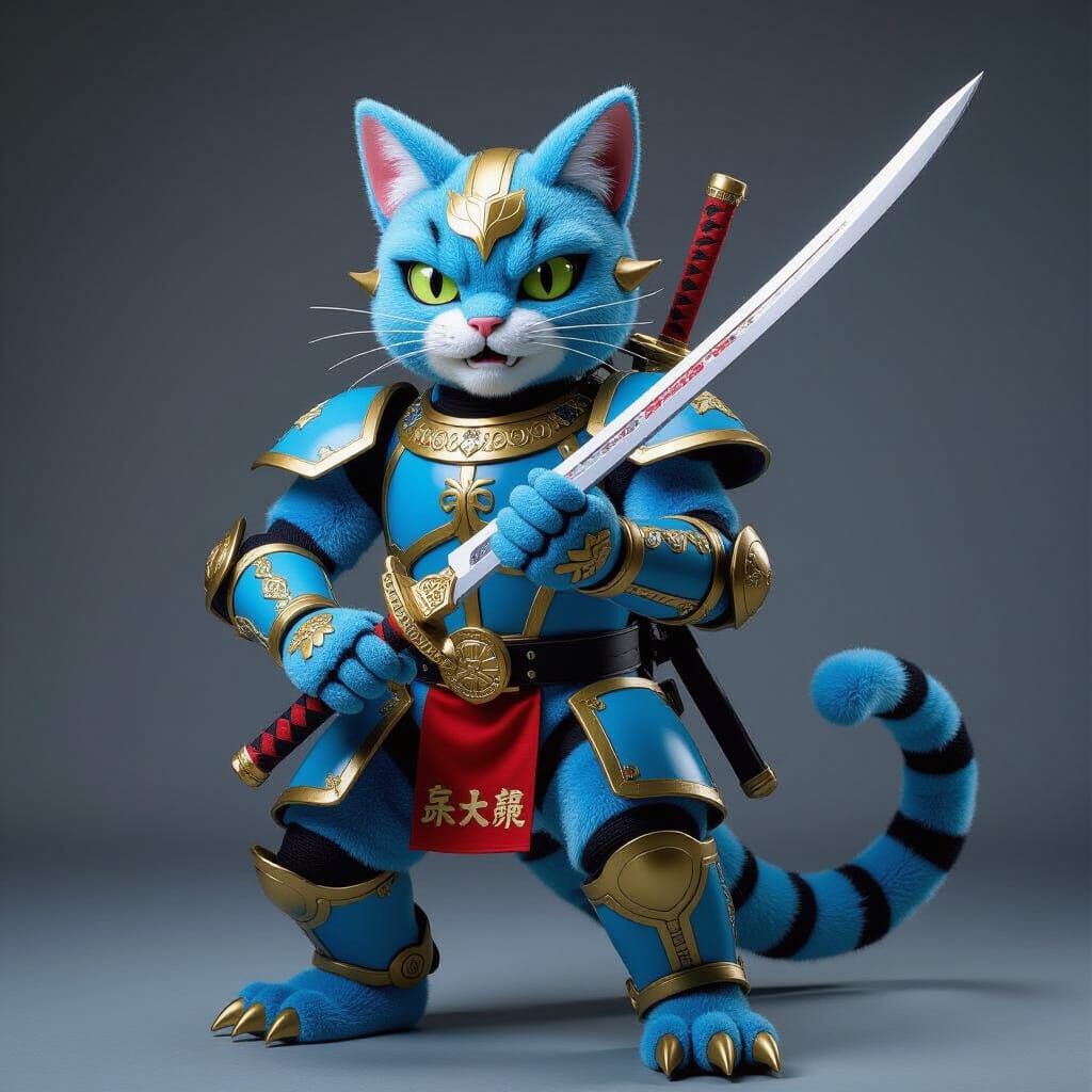 Tokusatsu Vacuum Cat Monster with Sword