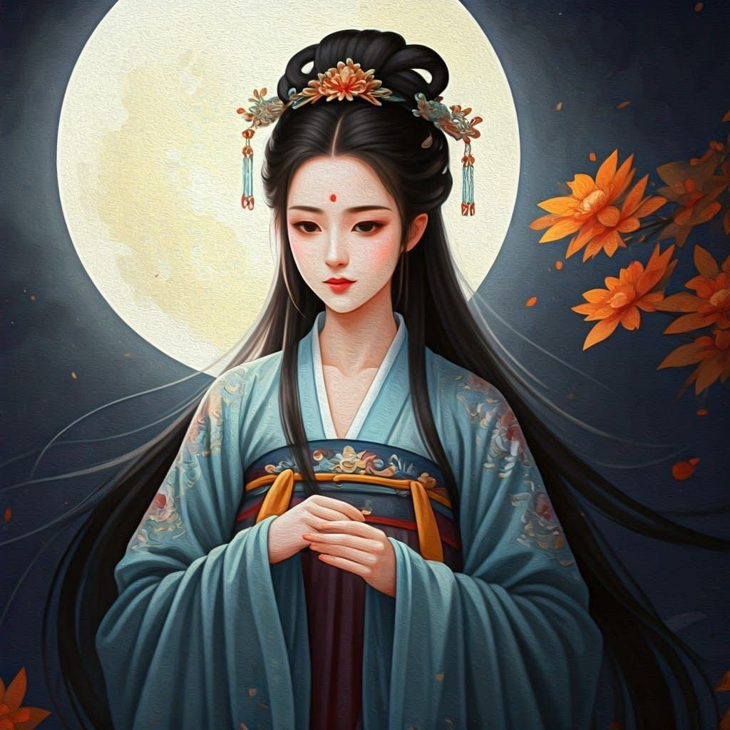 Chang'e (嫦娥), Chinese Goddess of the Moon.