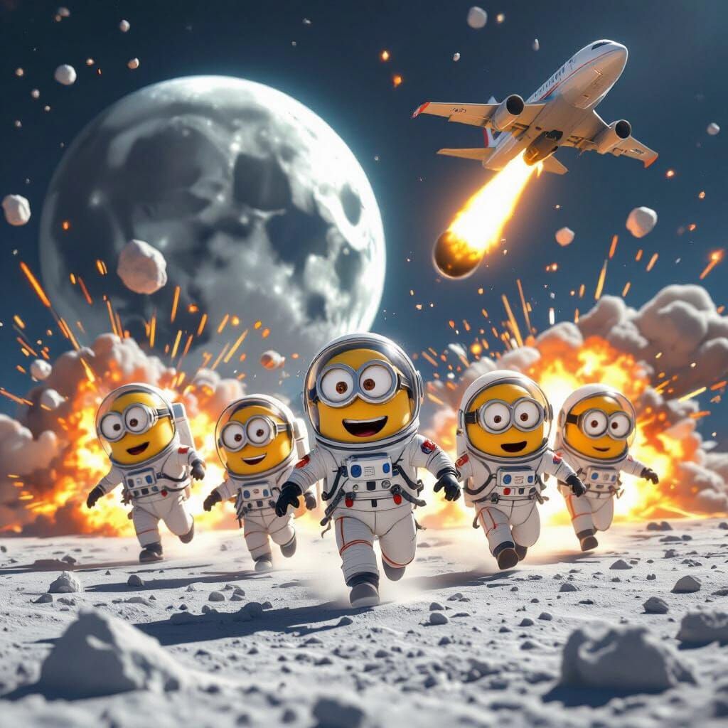Minions Cause Moon Explosion in 3D Animation Style