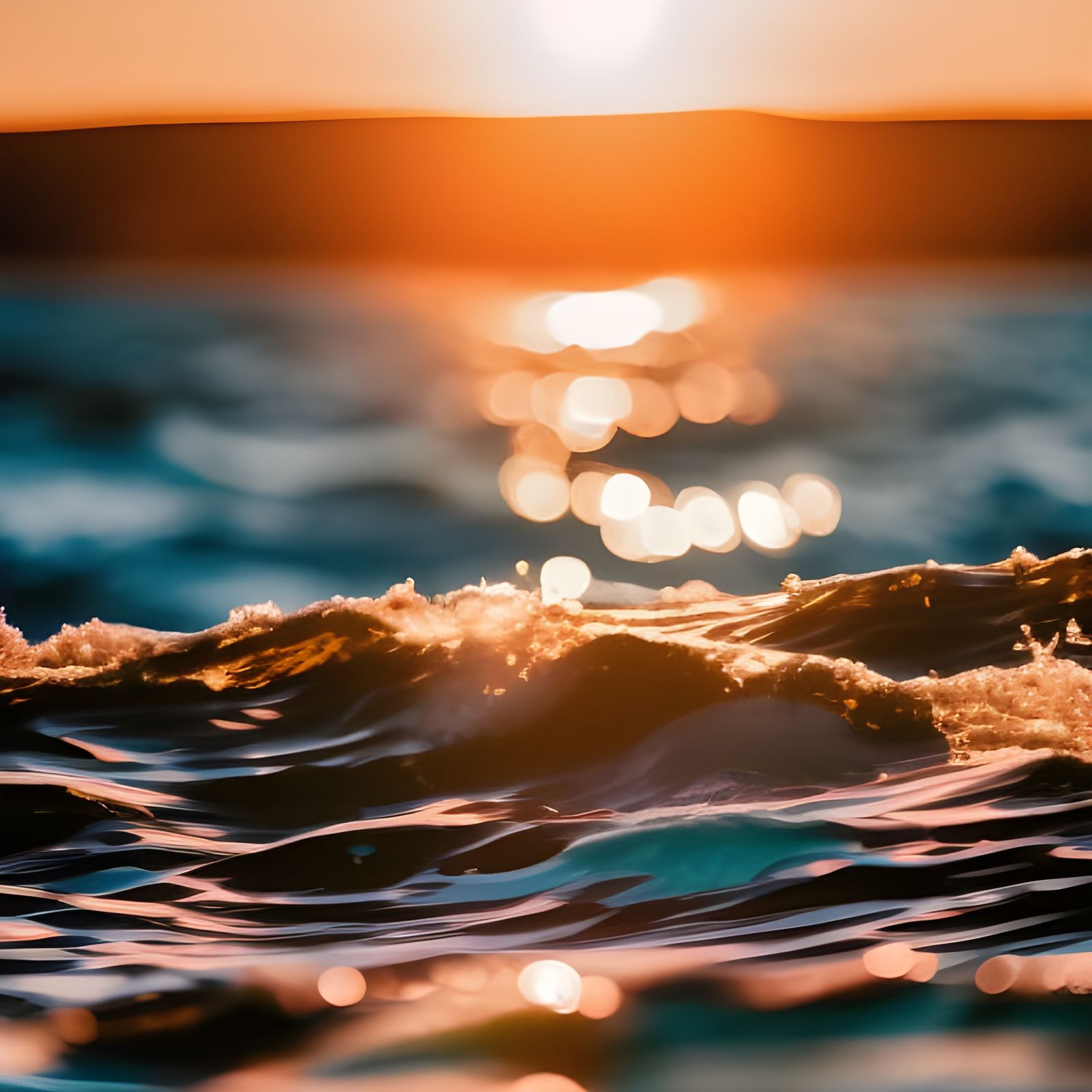 Turquoise Ocean Wave Shimmers in Sunlight