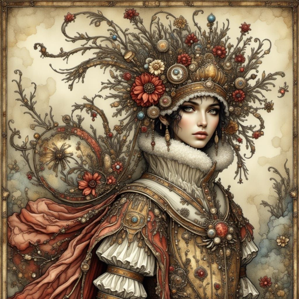 Abstract Metallic Nightmare Engine Landscape