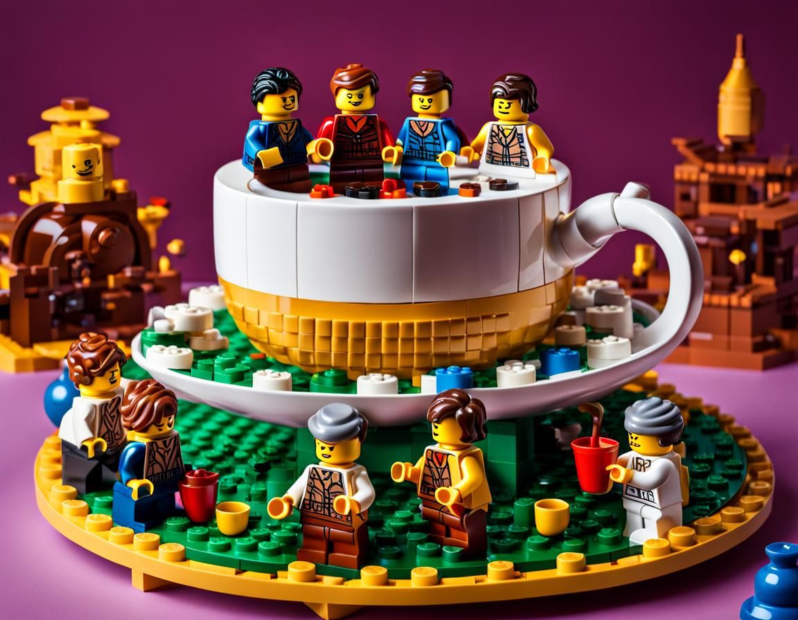 Lego Minifigs Tea Party in a Teacup