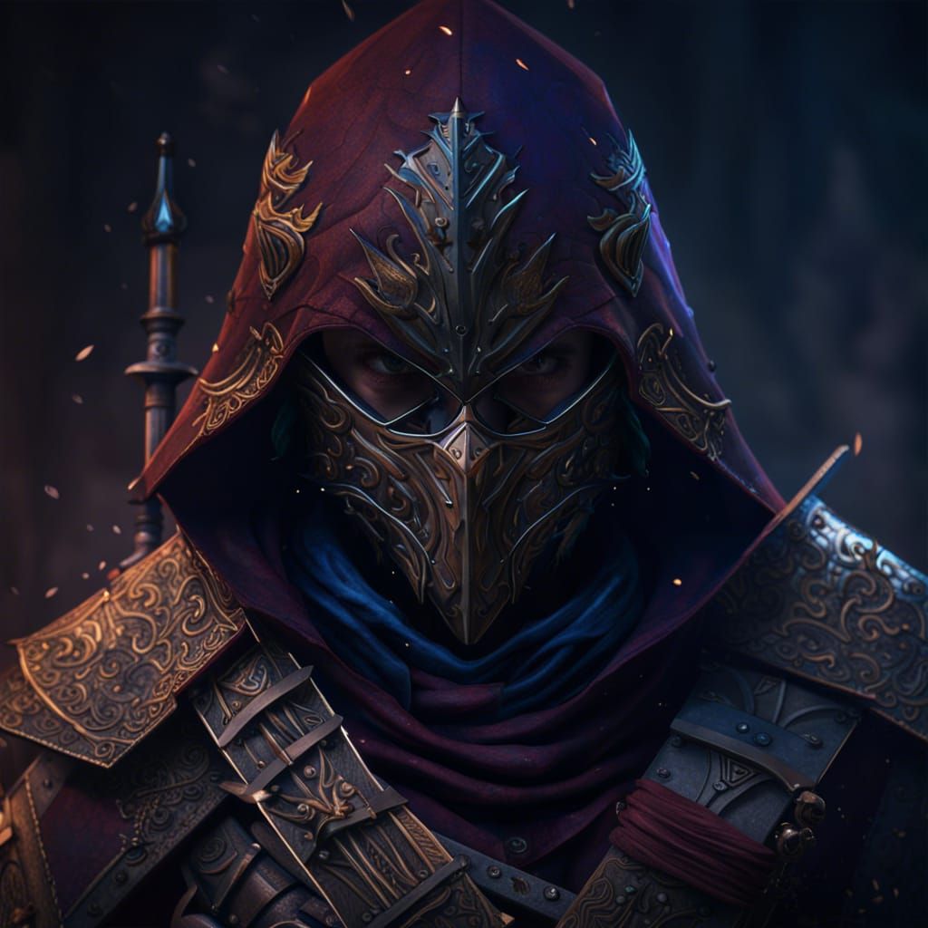 Masked Bandit with Sword: Fantasy Concept Art