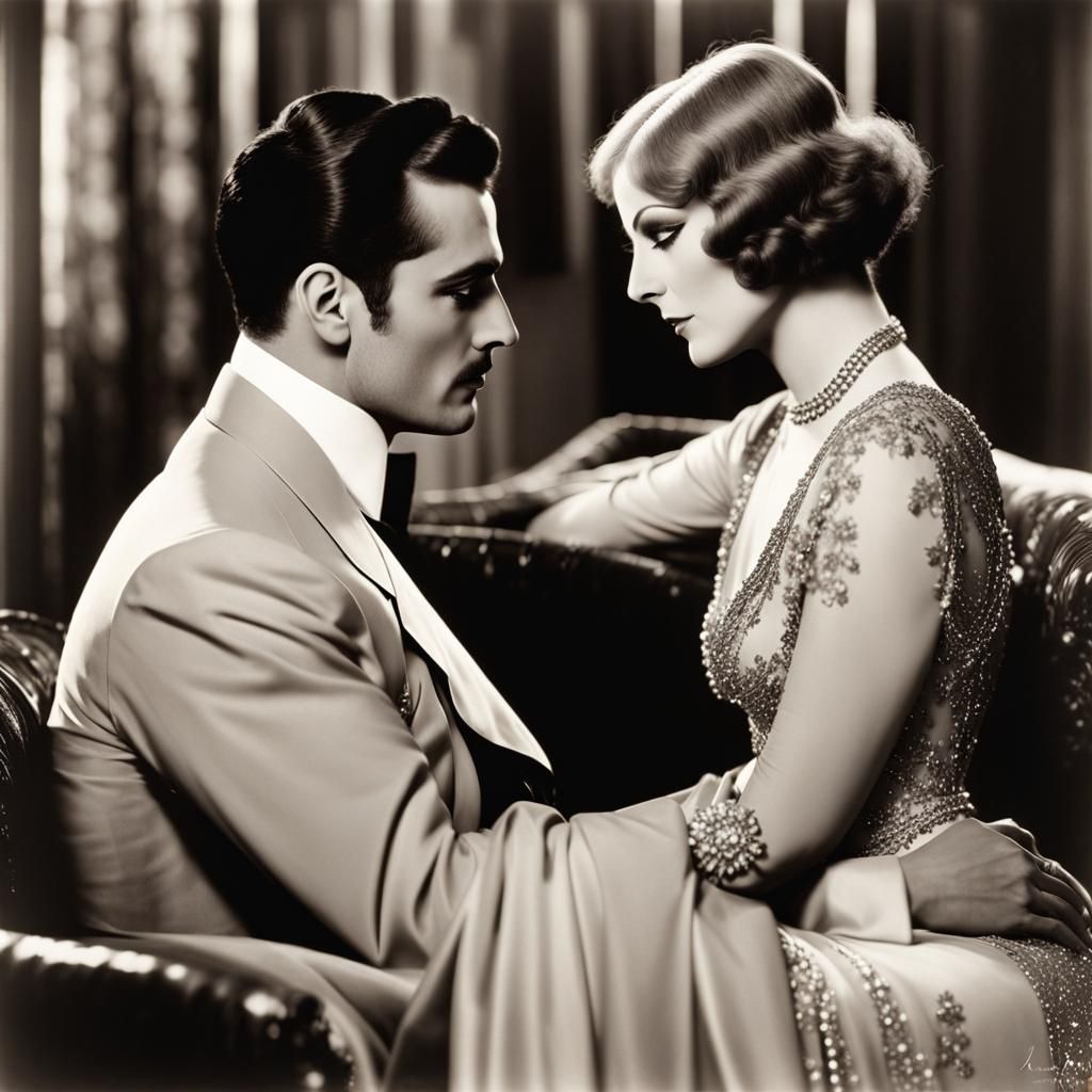 1927 silent movie Love with Greta Gabro and John Gilbert, in...