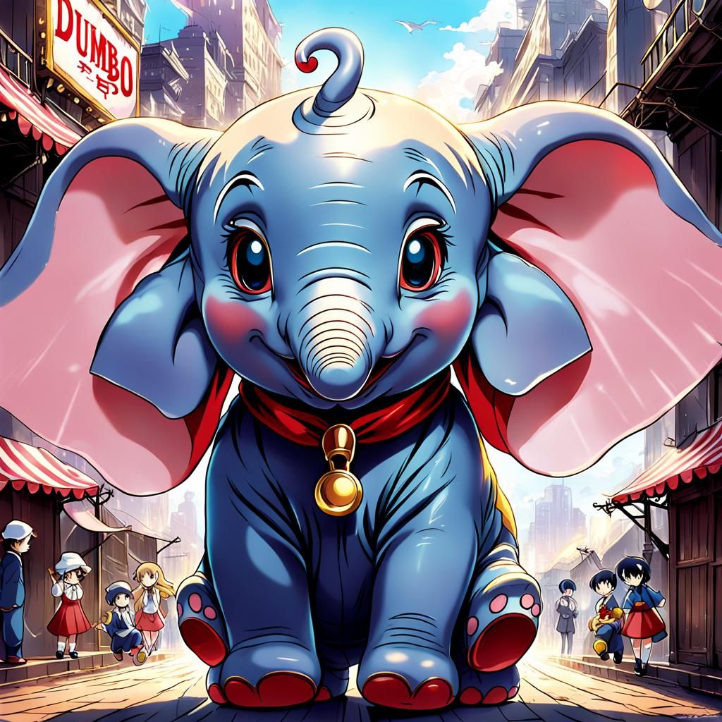 Dumbo Reimagined as Anime Key Visual