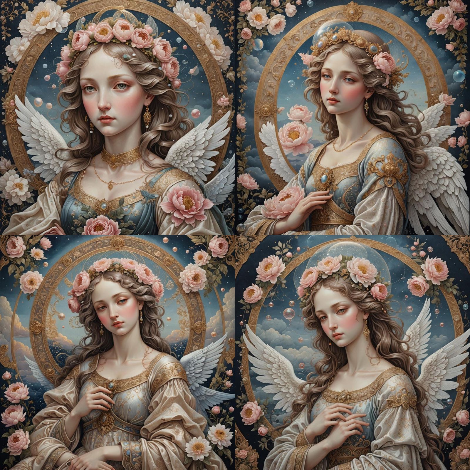 Angelic Figure in Renaissance Painting Style