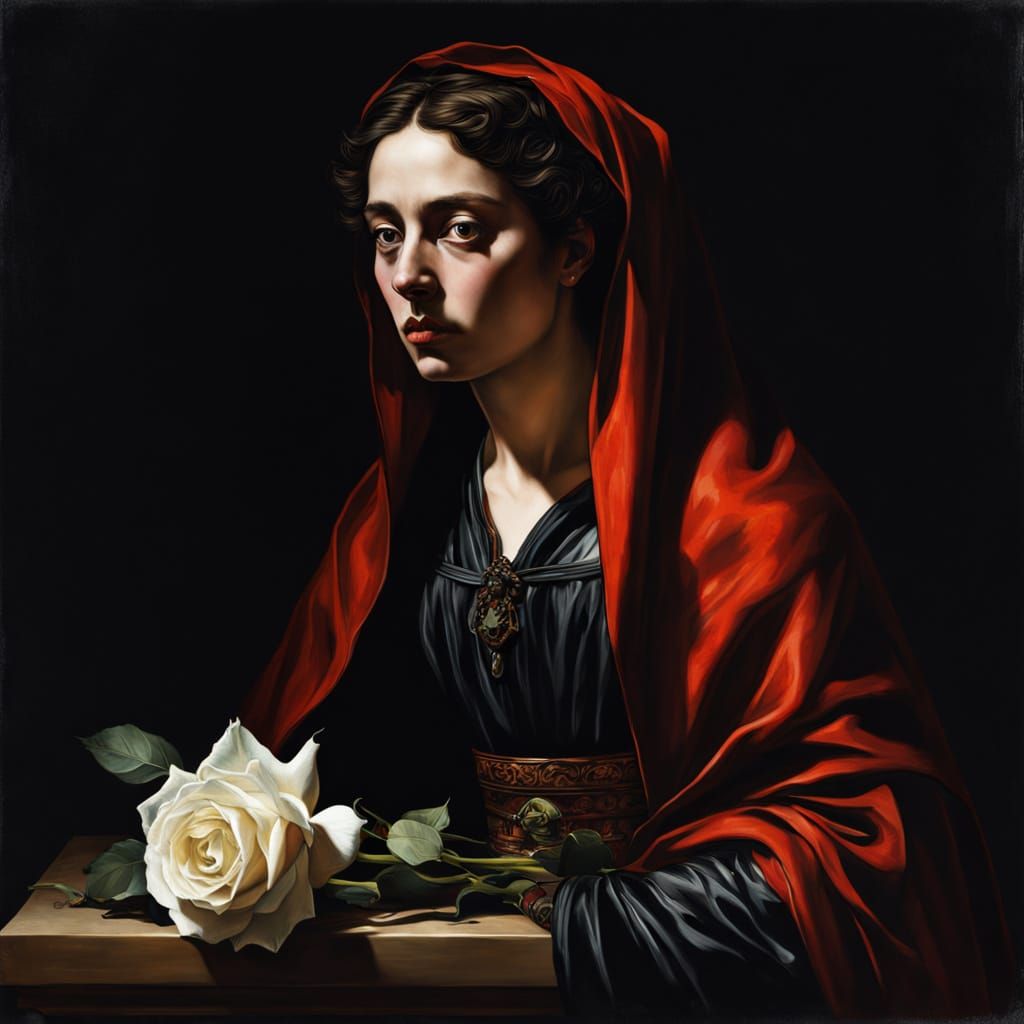 Dramatic Baroque Portrait in Chiaroscuro Style