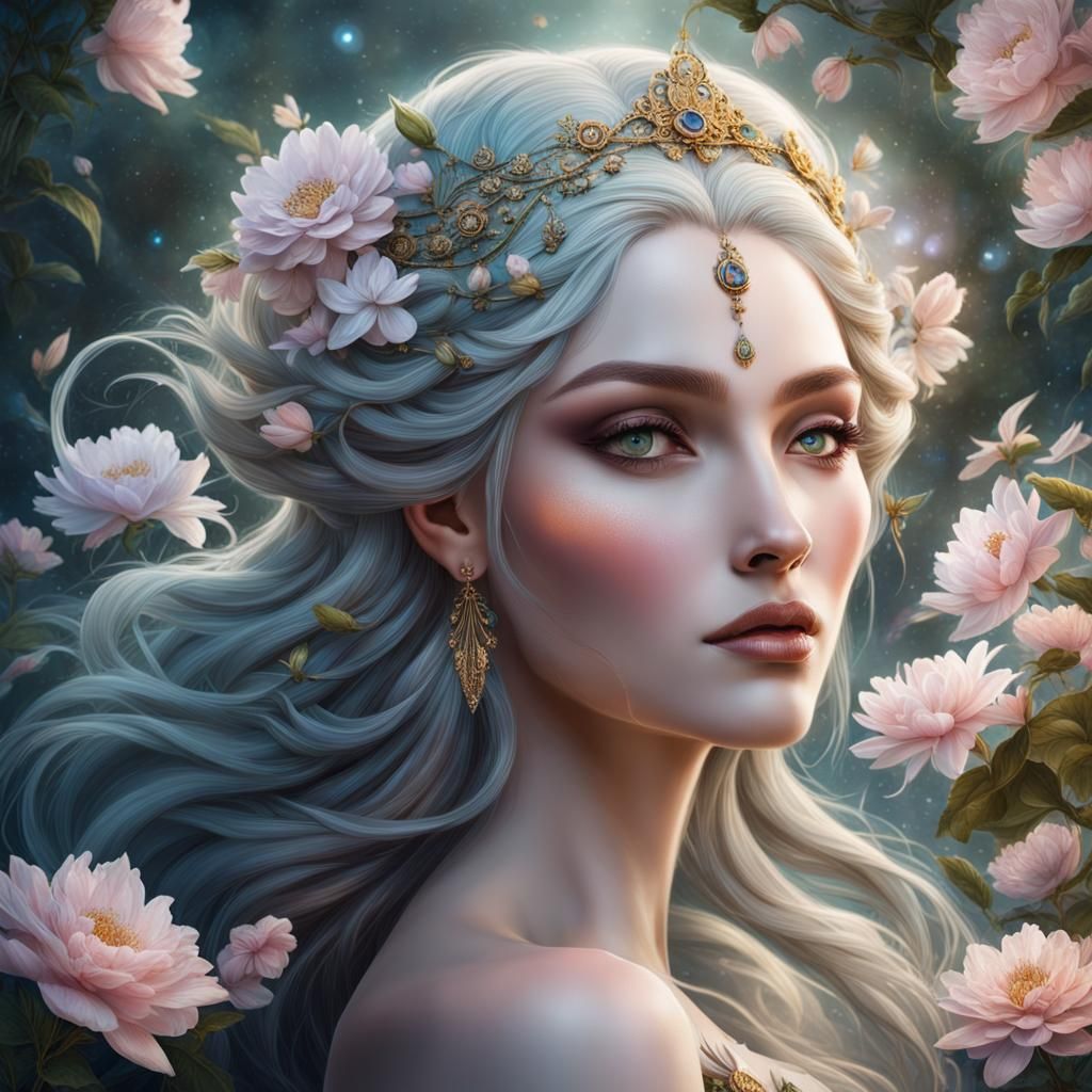 Enchanting Mythical Woman in a Dream Garden